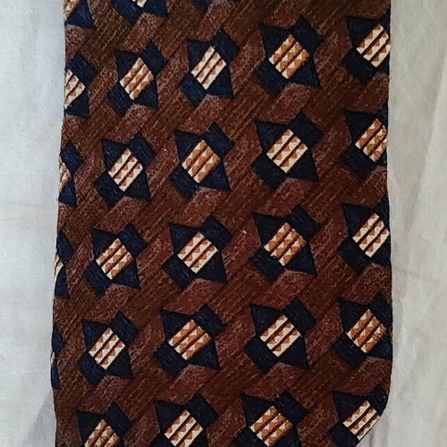 Prince Oliver Collection tie like new, 100% natural silk, brown and blue