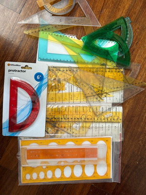 Set of rulers and stencils like new, sold together