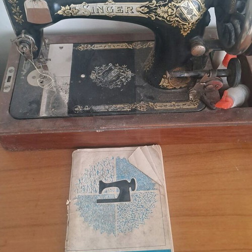Pavlin and Singer Hand Sewing Machine used with cabinet