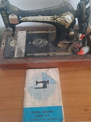 Pavlin and Singer Hand Sewing Machine used with cabinet