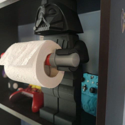 3d printed Starwars Lego miniature wall mounted paper holder Darth Vader like new