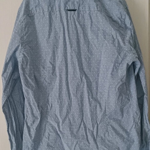 Navy & Green dress shirt used, size L, blue