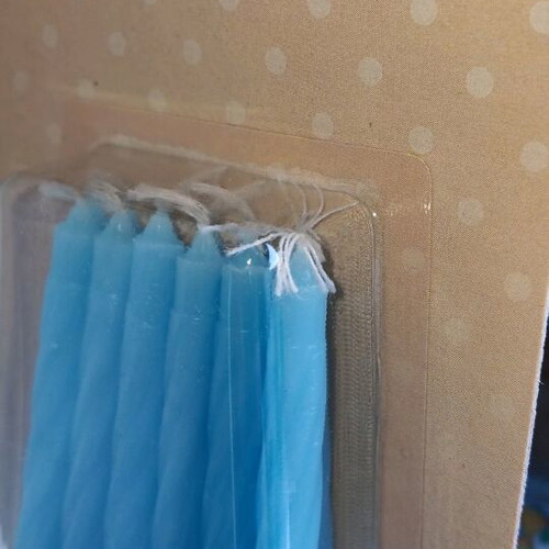 Blue spiral birthday candles, pack of 12, new