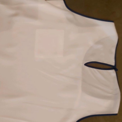 Tommy Hilfiger top ecru medium viscose with blue trim like new