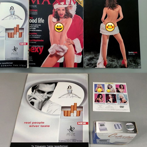 Maxim January 2001 magazine with retro clamshell watch and DVD
