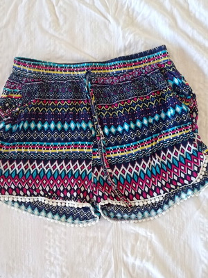 Boho σορτς εμπριμε μεταχειρισμένα, μέγεθος XL, βαμβακερά