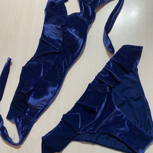 Calzedonia velvet swimsuit new, blue, size S
