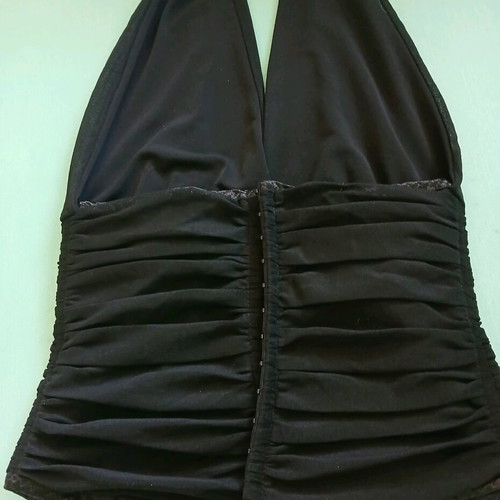 Unique halterneck corset size M/L like new, black