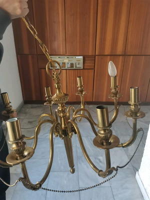 Chandelier used brass solid multi-light fully functional