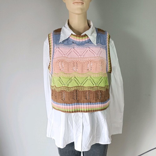 Zara knitted vest multicolor like new, cropped