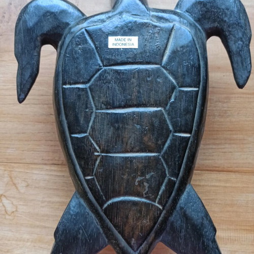 Wooden decorative turtle handcarved, new, 25 cm length