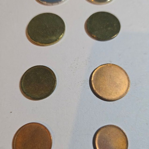 Euro blank planchets new with Greek edge lettering 2€
