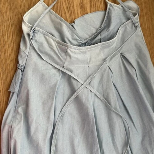 Miss Sixty Chambray Denim Dress halter with ruffles like new, light blue