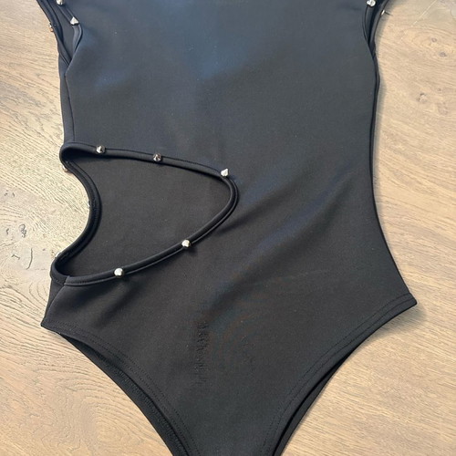 Bodysuit used with studs, size M, black
