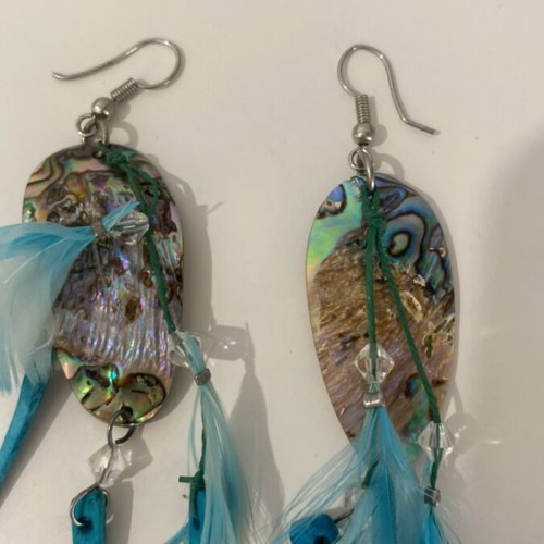 Handmade iridescent earrings like new