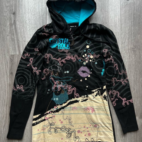Crystal Rock by Christian Audigier women's hoodie new with crystals