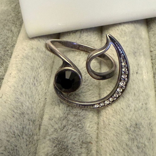 Jenavi silver jewelry set with onyx and Swarovski crystals new
