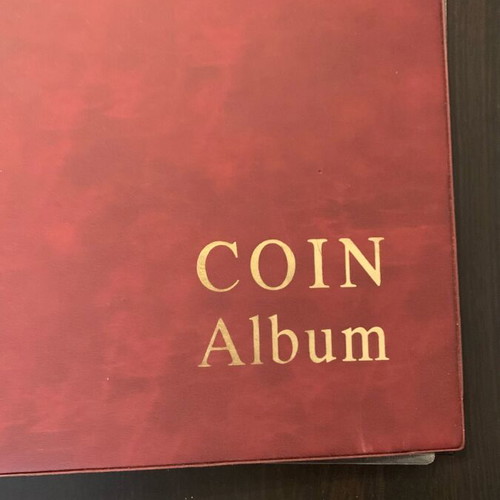 Coin album used, 6 leaves, expandable, 27x32 cm