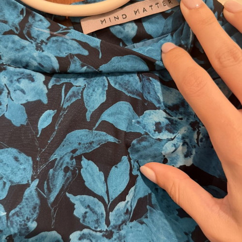 Mind Matter Mini Dress like new, black and turquoise, size S