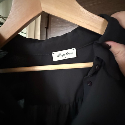 Regalinas shirt black transparent new, size L