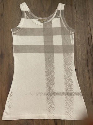 Burberry blouse like new, white with gold print