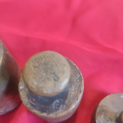 Scale weights used, complete set from 1 kilo to 5 grams