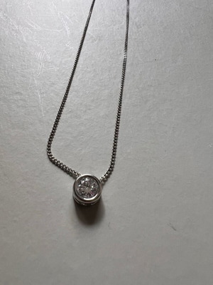 Necklace with stone new, silver stainless steel chain