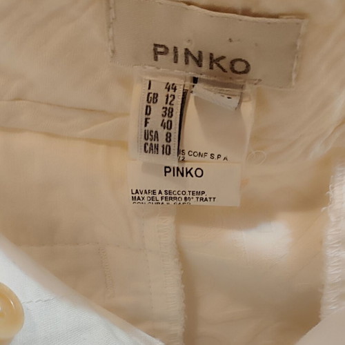 Pinko White Pencil Skirt with Embossed Monogram Like New
