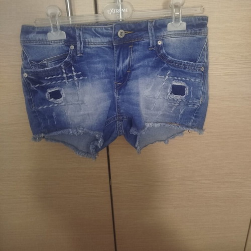 Water Jeans short blue denim shorts with rips, XL