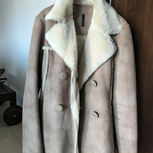 Naf Naf beige suede women's coat like new, size small