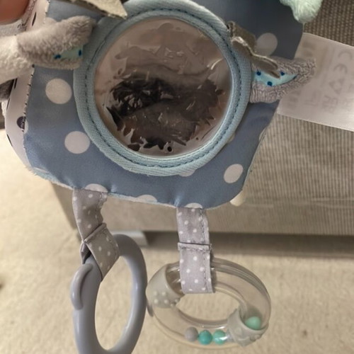 Activity cube for babies used, mirror worn