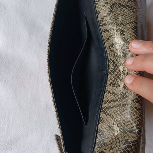 Women's snake print shoulder bag Epsilon by Efstathopoulos like new, beige multicolor