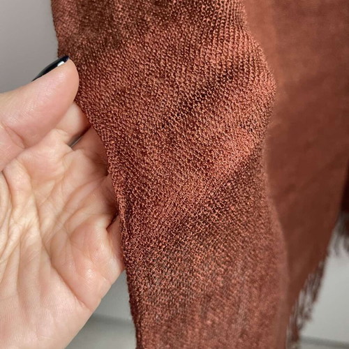 Brown scarf like new with fringes, autumn or spring pashmina