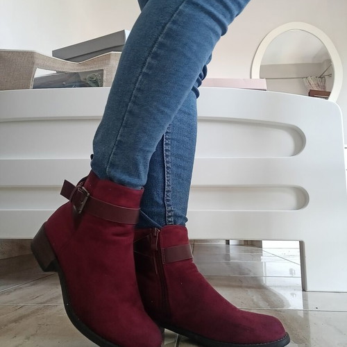 Women's ankle boots burgundy size 36 like new