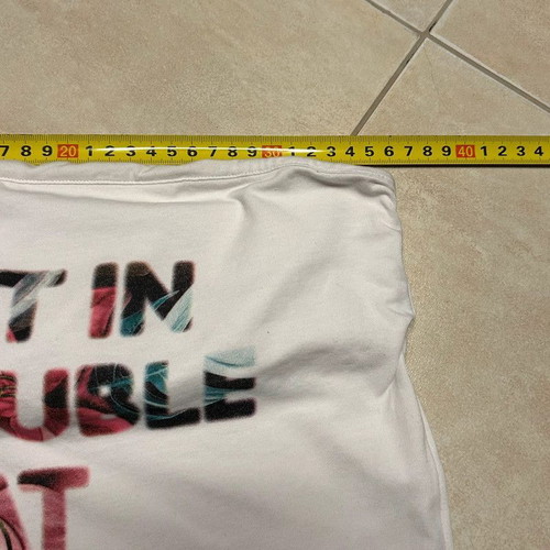 Guess Los Angeles Strapless Tube Top S used, white graphic print