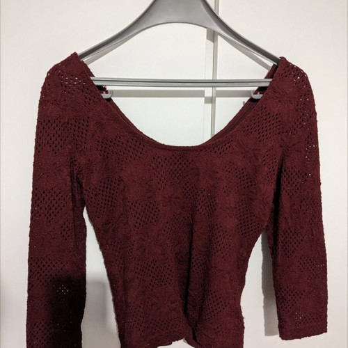 Stradivarius lace blouse like new, red