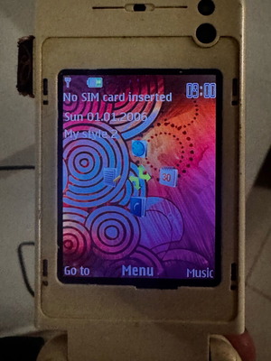Nokia 7390 used pink with leather cover, collectible