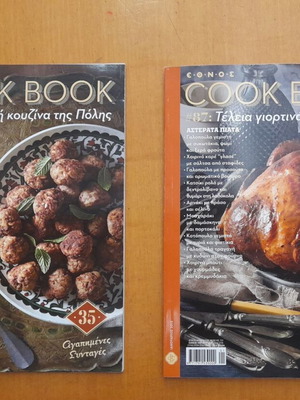 Cook book Η σπιτική κουζίνα της Πόλης και Τέλεια γιορτινά μαγειρέματα σαν καινούργιο, 2 βιβλία