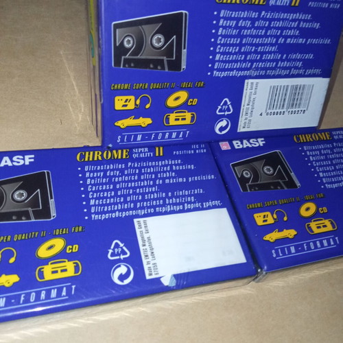 BASF Chrome Super Quality II 90 audio cassette pack of 5