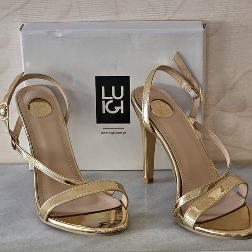 Luigi gold high-heeled sandals, size 38