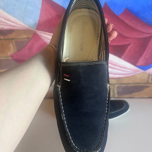 Giorgio Rinaldi men's suede loafers size 42, navy blue
