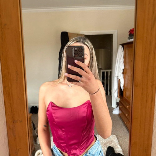 Pretty Little Thing corset used, pink, size S
