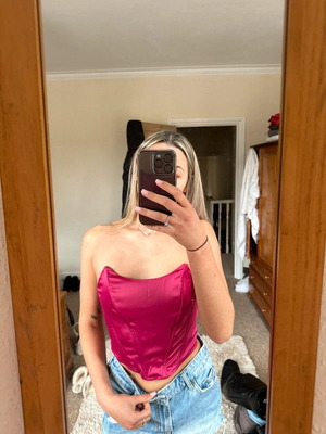Pretty Little Thing corset used, pink, size S