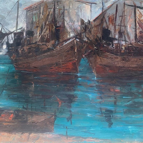 Dora Bouki painting 80x105 oil painting like new