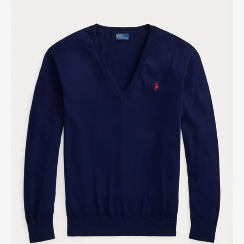 Polo Ralph Lauren Slim Fit V-Neck Sweater Navy Blue like new