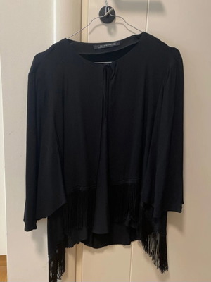 Zara Woman Black Blouse with Fringe, Like New, Size L