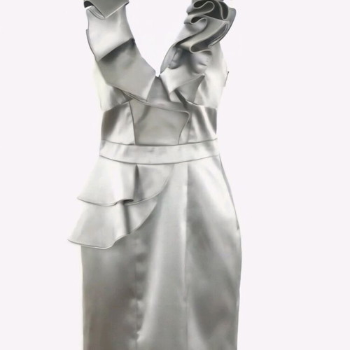 Karen Millen halter dress new, grey silver, size L