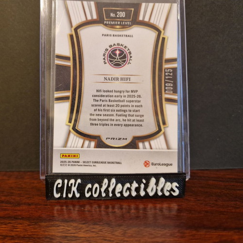 Panini Euroleague Select Paris Hifi /125 cracked ice basketball card