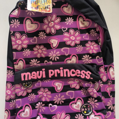 Maui backpack for elementary or middle school children with tag
