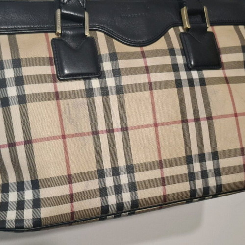 Vintage τσάντα Burberry χειρός ανακαινισμένη, μπεζ 37x23x14